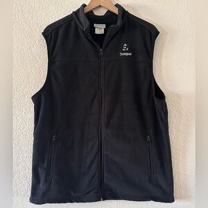 Disney Parks Disneyland Mickey Mouse Black Fleece Zip Up Vest Men’s Size L